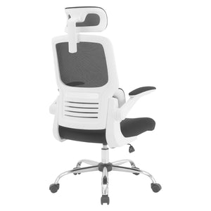 OSP Home Furnishings Mesh Back Ergonomic Office Chair with Lumbar Support Headrest and Chrome Base EMW60020CHR-3
