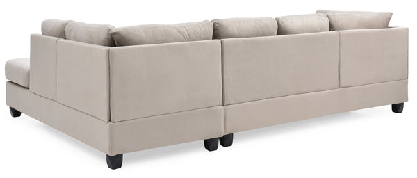 English Elm Malone Modern Microfiber Sectional Sofa with Pocketed Coil & Foam Seating, Removable Backs for EZ Delivery White 27.5 L x 47.5 W x 23 H B078S00531