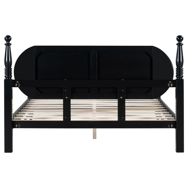English Elm Queen Platform Bed Solid Wood Frame Velvet Upholstered Headboard Modern Bedroom N770PQ379968C