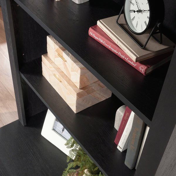 English Elm Library Hutch - Stylish Black Storage Solution With Adjustable Shelves For Home Office & Living Spaces B356P402751