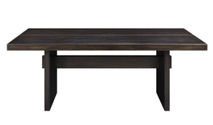 English Elm Jaramillo Rustic Espresso & Gold Dining Table - Weathered Composite Wood, Sturdy 100lb Fixed Top B2726P266493