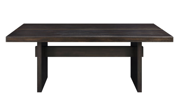 English Elm Jaramillo Rustic Espresso & Gold Dining Table - Weathered Composite Wood, Sturdy 100lb Fixed Top B2726P266493