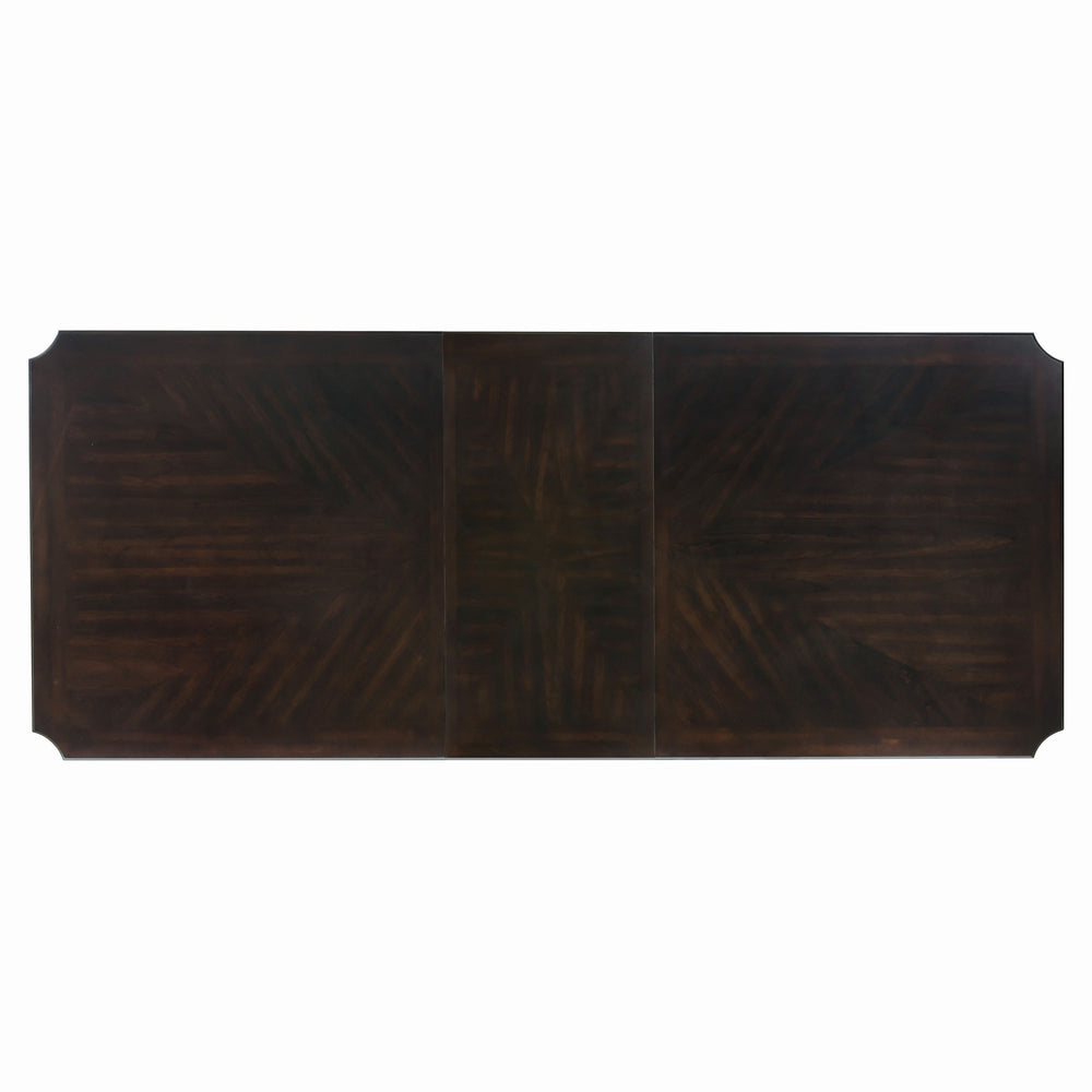 English Elm Double Double Pedestal Marston 96" Extendable Dining Table in Dark Cherry - Clipped Corner Elegant Centerpiece B011S00908