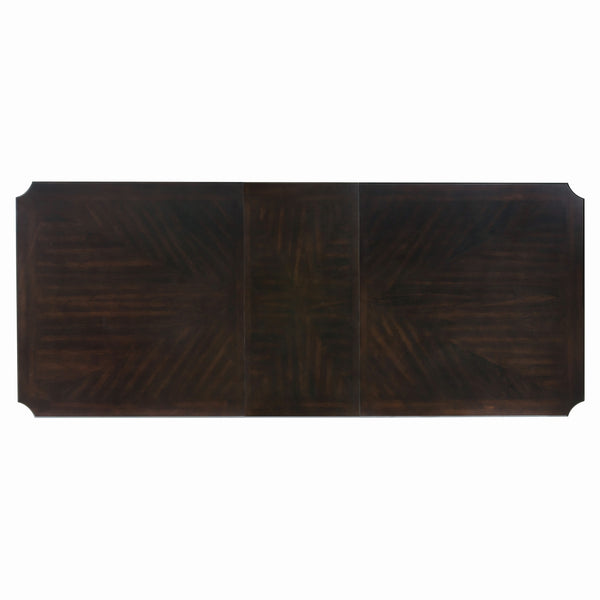 English Elm Double Double Pedestal Marston 96" Extendable Dining Table in Dark Cherry - Clipped Corner Elegant Centerpiece B011S00908