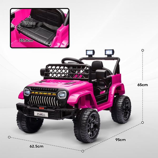 English Elm Qaba 12v Battery Powered Kids Ride on Utv with Spring Suspension and Remote Pink W2225P249876