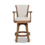 English Elm Williams 27In Swivel Counter Height Bar Stool, White Pepper Stain Resistant High Performance Polyester