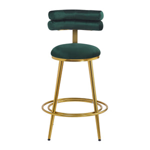 English Elm Christopher Knight Home® - 27.65'' 27.65" Modern Counter Stools Set of 2 with Luxurious Velvet Upholstery, Ergonomic Curved Back, Iron Frame & Footrest Dark Green N780P194940E