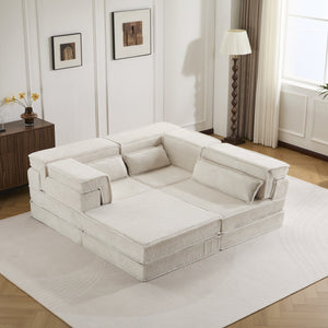 English Elm Compression Mahjong Sofa - Versatile Modular Floor Bed With Memory Foam & Soft Fleece, No Assembly W3723S00023