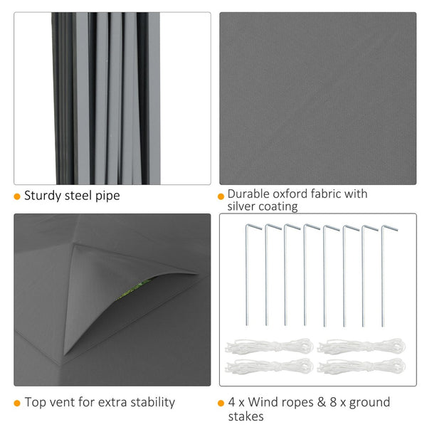 English Elm Outsunny 10' X 10' Instant Canopy Tent With Adjustable Height, Top Vents & Wheeled Carry Bag For Outdoor Fun W2225P200944-GIGA