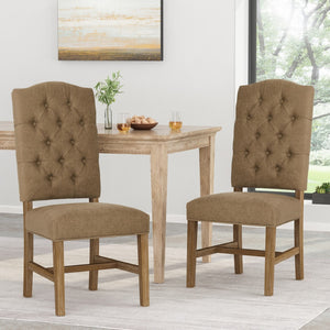 Christopher Knight Home® - Noble House - Hyvonen Contemporary Fabric Tufted Dining Chairs - Set Of 2