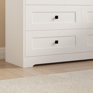 English Elm Chest Of Drawers - 7-Drawer Ancient White Storage Solution With Farmhouse Charm & Versatility W2139P241088