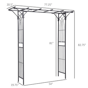 English Elm Outsunny 82'' Elegant Metal Garden Trellis Arch With Durable Steel, Perfect For Weddings & Events W2225P174414-GIGA