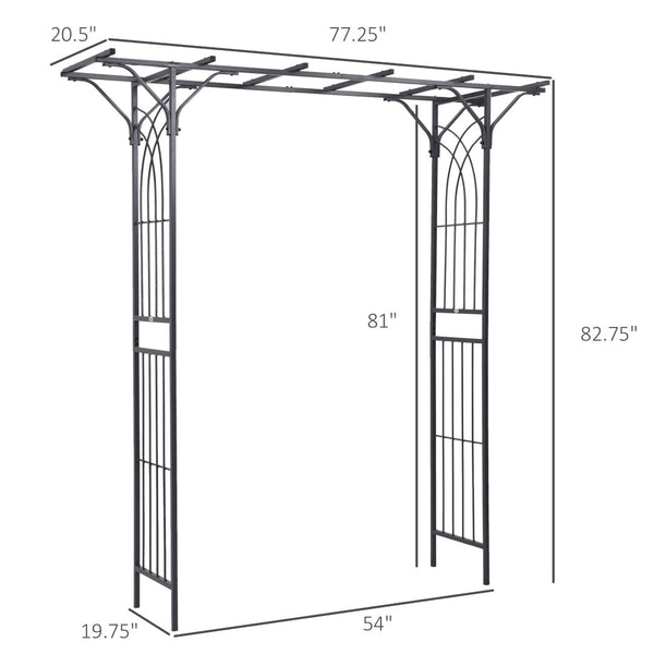 English Elm Outsunny 82'' Elegant Metal Garden Trellis Arch With Durable Steel, Perfect For Weddings & Events W2225P174414-GIGA