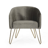 Christopher Knight Home® - Noble House - Grelton Modern Glam Velvet Club Chair with Hairpin Legs