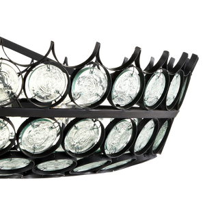 Augustus Chandelier - Stunning Recycled Glass & Wrought Iron Design, Contemporary Lighting Fixture