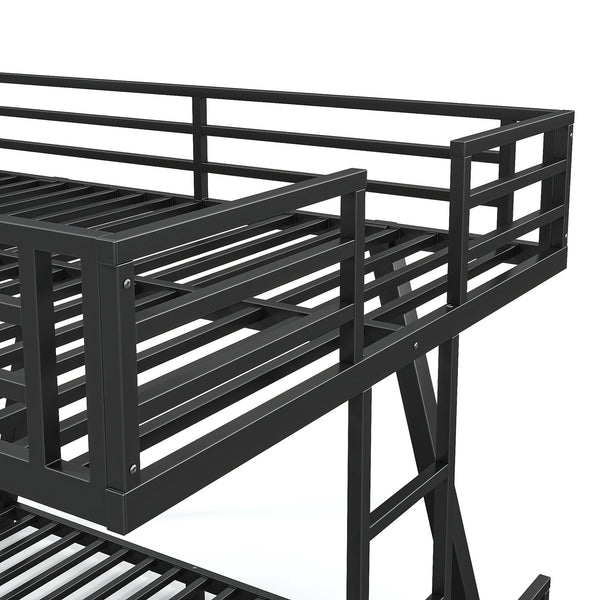 English Elm Twin Over Metal Bunk Bed with Led Lights Usb Ports Drawers and Sofa Conversion W5305S00054