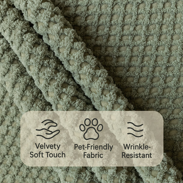 English Elm Modular Low Profile Sectional Sofa Plush Chenille Upholstery for Cozy Living Rooms Light Green W3326S00032