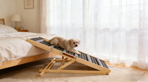 English Elm 2026 Adjustable Pet Ramp for Sofa Six Height Levels Grip Fabric Small Dogs W2641P460038