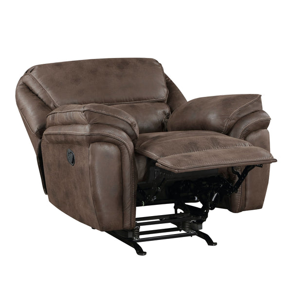 English Elm Plush Microfiber Rocker Recliner with Solid Wood Frame and Pocket Coil Cushioned Seat Brown B011P230406