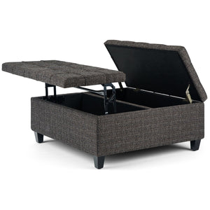 English Elm Harrison Storage Ottoman Coffee Table - Versatile Ebony Design With Hidden Storage & Seating Options B136P159145