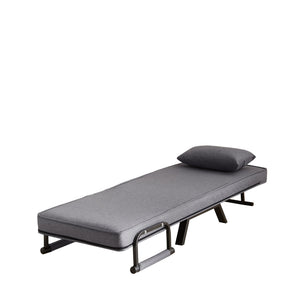 English Elm Folding Comfy Convertible Sleeper Sofa Bed — 5-in-1 Adjustable Futon Chair, Linen, Space-Saving Gray W1359P211938