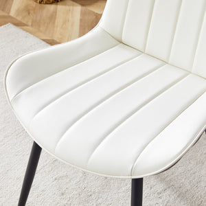 English Elm Table Modern Black Marble Mdf Dining Set With 4 Comfortable Pu Chairs - Stylish, Durable & Easy Care W1151S03404-GIGA