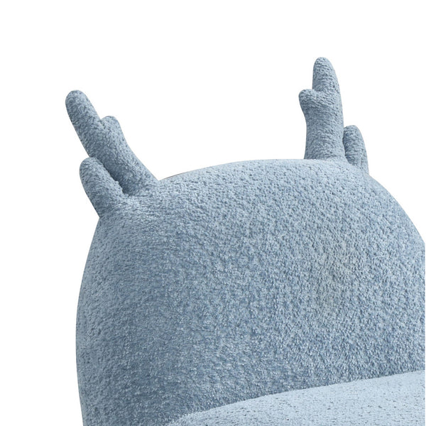 English Elm Chenille Kids Sofa with Tufted Back and Wooden Legs for Playroom, Durable Plush Upholstery Comfort Blue B016P402340