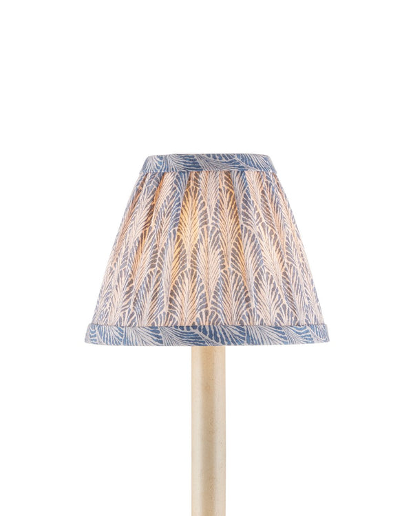 Currey & Company Plume Elegant Tapered Chandelier Shade With Fan-like Pattern By Lacefield Designs For Stunning Décor Blue Cotton 0900-0051-currey-company