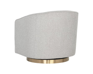 Sunpan Hazel Swivel Lounge Chair - Stylish Barrel Back Design, Perfect for Living Rooms and Offices Dark Bronze / Gold Sky