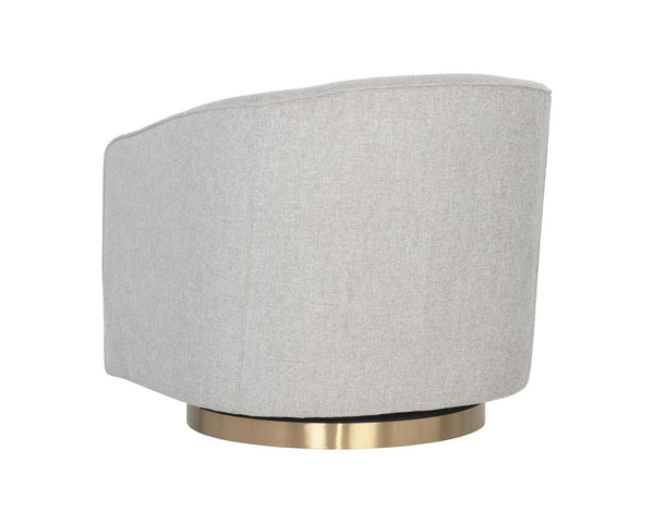 Sunpan Hazel Swivel Lounge Chair - Stylish Barrel Back Design, Perfect for Living Rooms and Offices Dark Bronze / Gold Sky