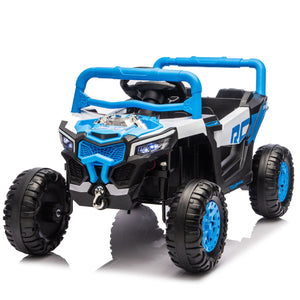 English Elm 12v Kids Electric Utv Ride on Toy with Parental Remote Swing Function and Shock Absorbers Blue W1578P368161