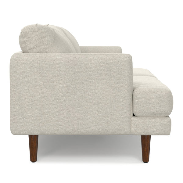 English Elm Livingston Cream White 76" Sofa — Eco-Friendly Woven-Blend, 7" Feather-Foam Cushions, 600 lb Capacity B136P364284