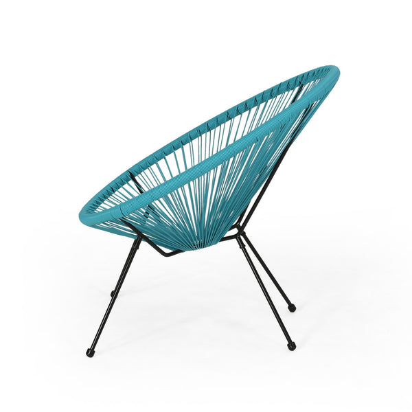 English Elm Anson Outdoor Accent Chairs Set of 2 Woven Rattan Basket Seat Patio Lounge Pair Teal N773P404950T