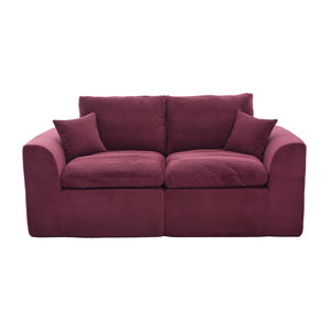 English Elm UNITED Cloud Couch Modular Sectional Sofa with Corduroy Cover, Ergonomic 2-Seater, No Assembly Needed WINE RED W1568P371121