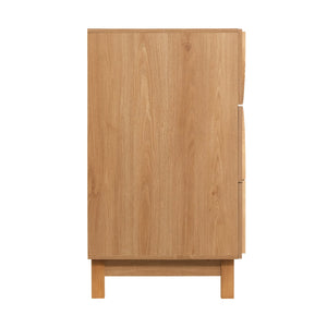 English Elm Modern Fluted 6 Drawer Dresser with Solid Wood Legs Japandi Chest for Bedroom Natural N739S0000013W