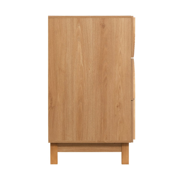 English Elm Modern Fluted 6 Drawer Dresser with Solid Wood Legs Japandi Chest for Bedroom Natural N739S0000013W