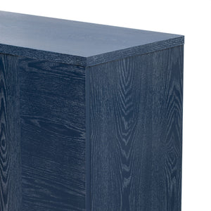 English Elm Trexm Ash Veneer Buffet with Gold Handles Matte Black Lacquer Dining Storage Antique Navy N715P232696M