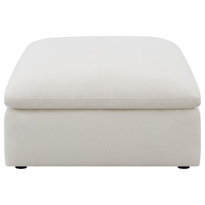 English Elm Hobson Ivory Square Upholstered Ottoman — Plush Modern 40" Bench Seat, Durable Lightweight Legs, Timeless Appeal B062P344896