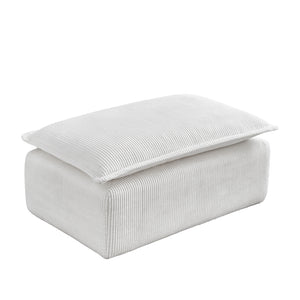 English Elm Convertible Compressed Sofa Chair Ottoman Corduroy Fold-Out Recliner for Small Spaces Dorm Apartments Beige W1036P251805