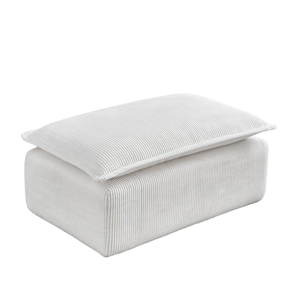 English Elm Convertible Compressed Sofa Chair Ottoman Corduroy Fold-Out Recliner for Small Spaces Dorm Apartments Beige W1036P251805