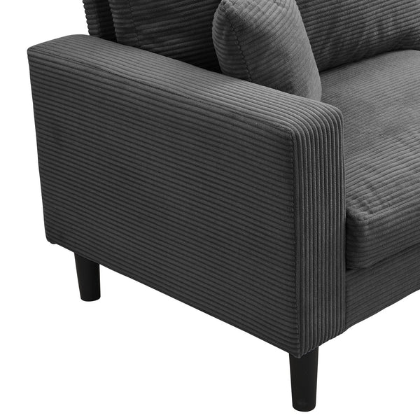 English Elm 74" Three Seat Sofa Hardwood Frame High Density Foam Upholstered Modern Living Room Dark Gray W311P221223