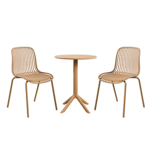 English Elm Eldred Outdoor Stackable Dining Chairs Set of 2 Uv Resistant Patio Seating Brown Yellow N776P390471Y