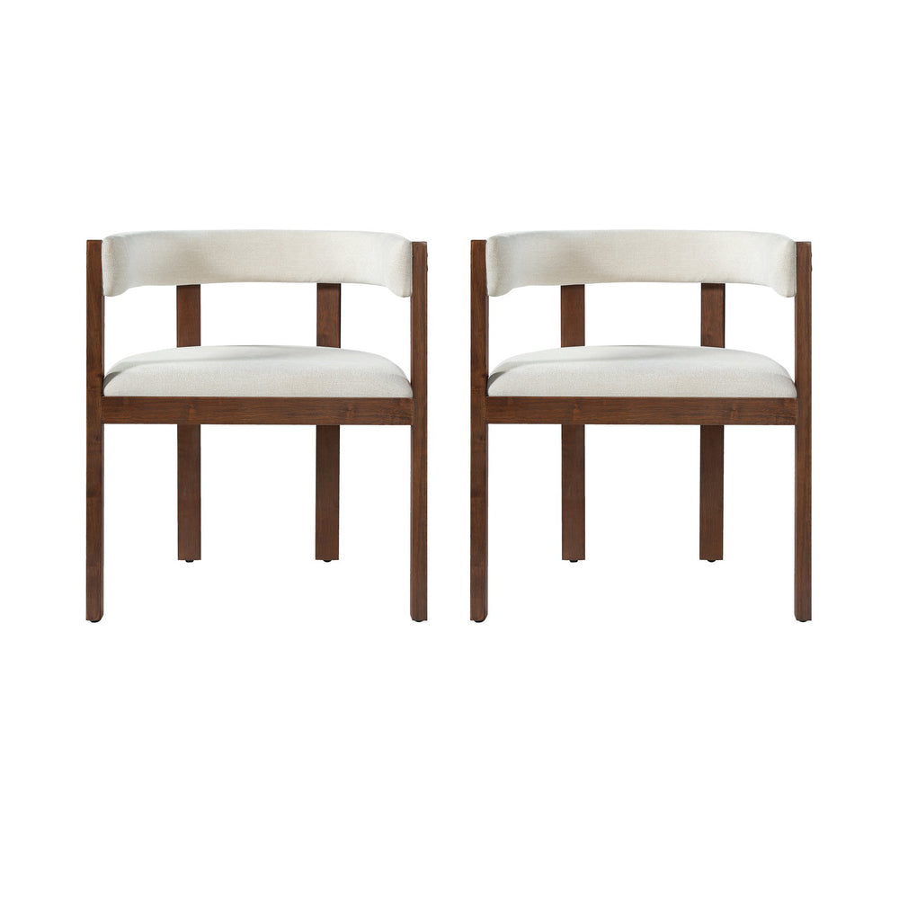 English Elm Bar Stools Set of 2 Rubberwood Barrel Back Counter Height Kitchen Island Seating Beige N771P375072D