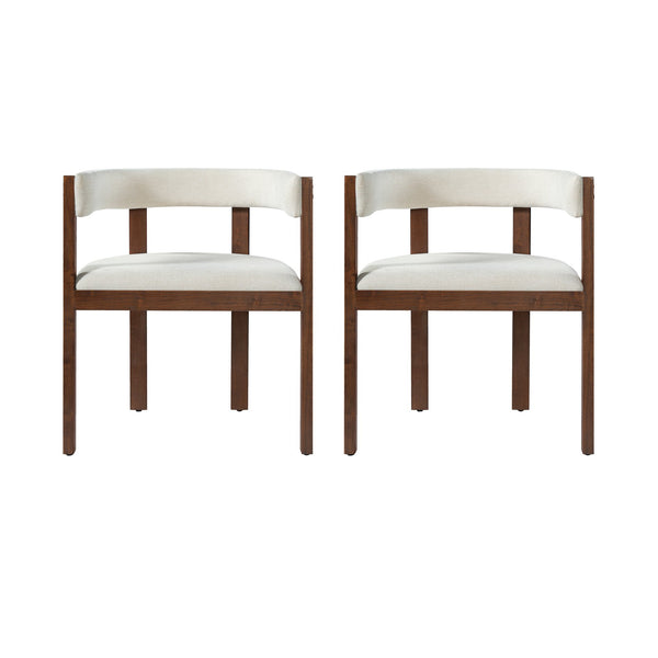 English Elm Bar Stools Set of 2 Rubberwood Barrel Back Counter Height Kitchen Island Seating Beige N771P375072D