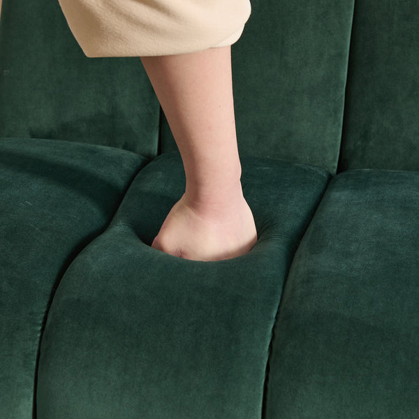 English Elm 24.4" Modern Armless Upholstered Velvet Accent Chair With Black Metal Legs For Living Room & Office W3098P308778