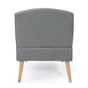 English Elm Christopher Knight Home® - CHAISE Slate Fabric Chaise Lounge with Natural Rubberwood Frame, Plush 100% Polyester Comfort Recliner 61988.00SLGRY