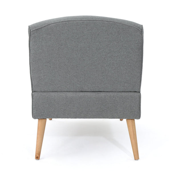 English Elm Christopher Knight Home® - CHAISE Slate Fabric Chaise Lounge with Natural Rubberwood Frame, Plush 100% Polyester Comfort Recliner 61988.00SLGRY