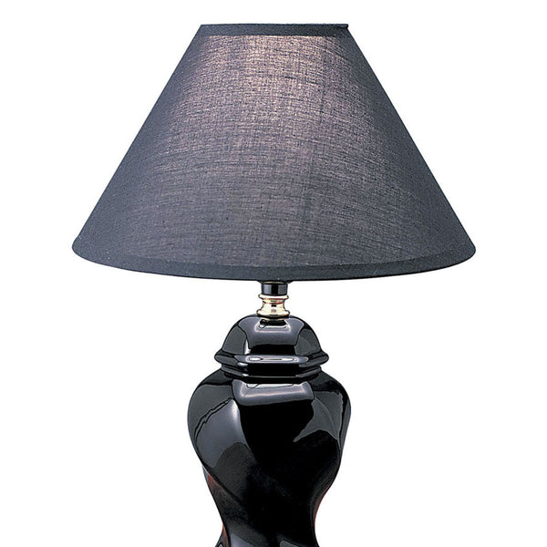 English Elm 13" Elegant Ceramic Table Lamp - Urn-Shaped Design In Black Finish With Stylish Linen Shade B072116104