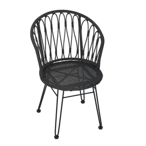 English Elm Christopher Knight Home® - TAVON Woven Rattan Dining Chairs (2-Pack) with Gray Cushions, Sturdy Iron Frame, 300 lb Capacity N762P240772E