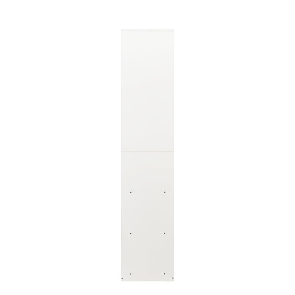 English Elm Freestanding 40" Closet System with 6 Open Shelves, 2 Hanging Rods & Wood Drawer — White Storage Wardrobe W331P280699